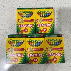 Brand New!! Set of 5 - Crayola Crayons 24 Pack